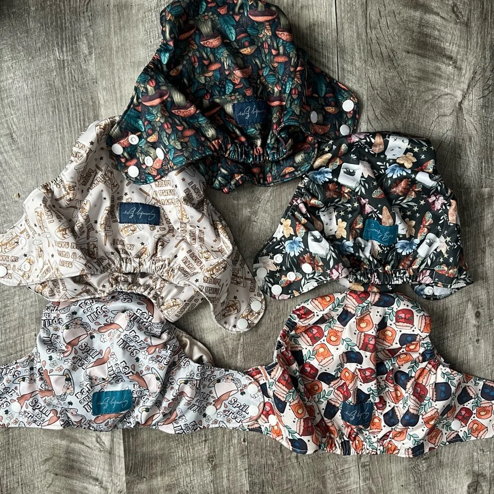 Stylish Diaper Covers Set - Red, Silver, Mint, and Coral